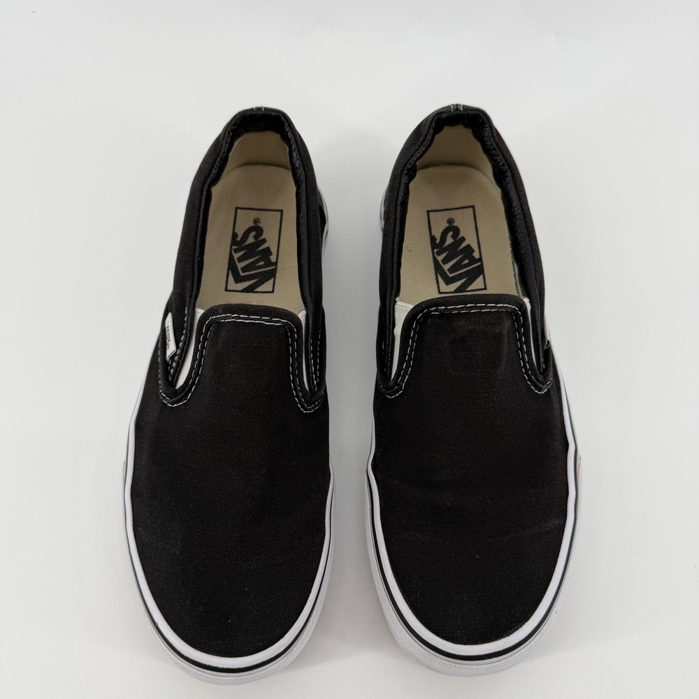 Vans Classic Slip On Black Canvas Sneakers Womens 7.5 Skater Shoes